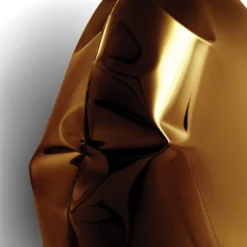 Scultura da parete circolare Blow in acciaio ambra