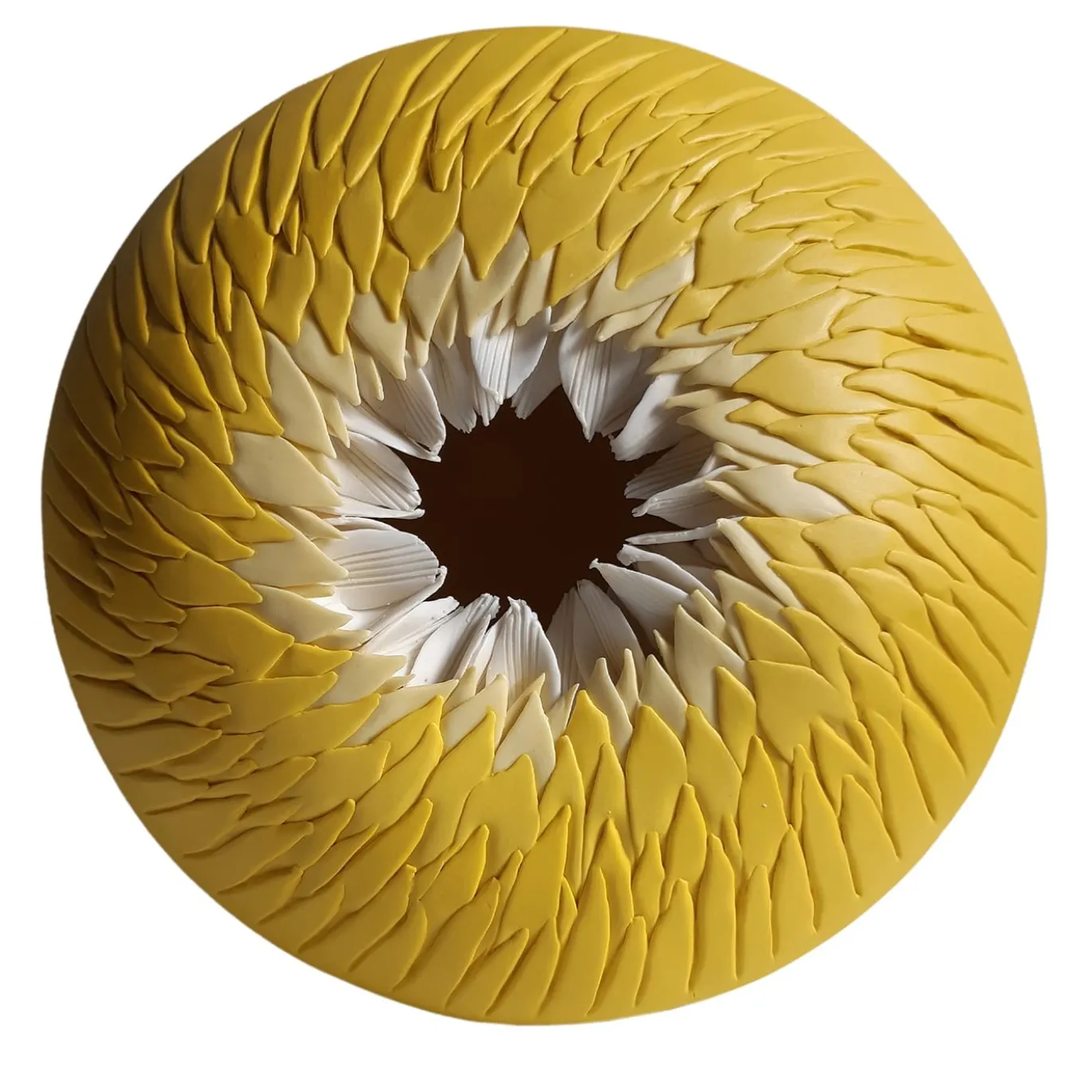 SCULTURA DA PARETE IN RICCIO DI MARE - GIALLO