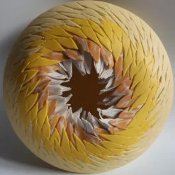 SCULTURA DA PARETE IN RICCIO DI MARE - GIALLO