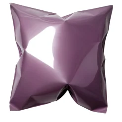 Scultura da parete quadrata a forma di cuscino viola