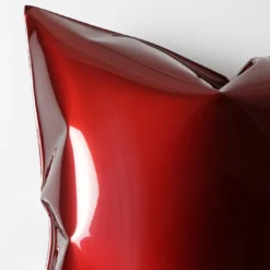 Scultura da parete quadrata a forma di cuscino rosso #2