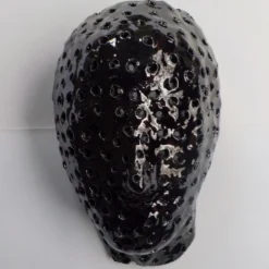 Scultura Fetish Mask in ceramica nera