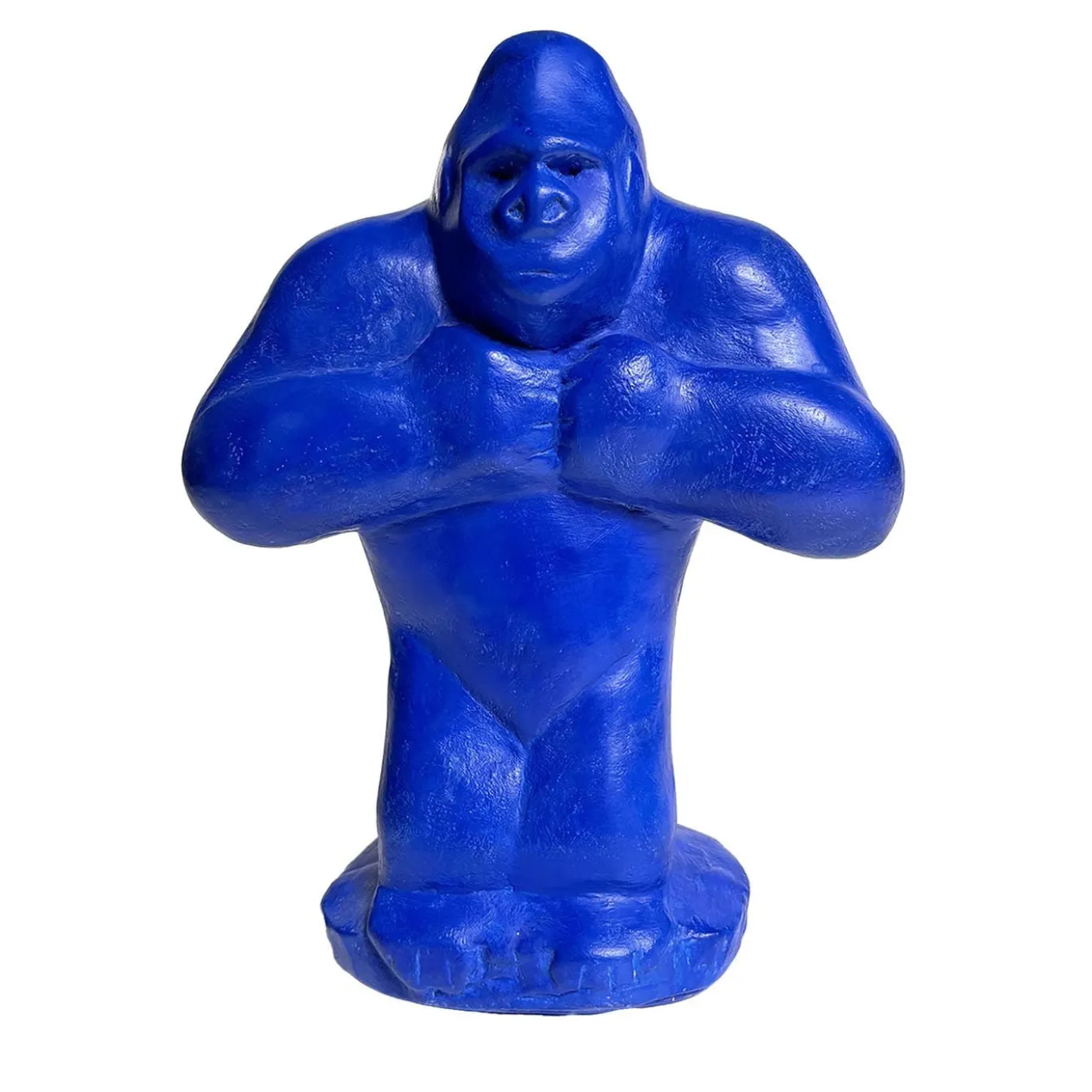 Scultura Gorilla in Ceramica Blu Elettrico