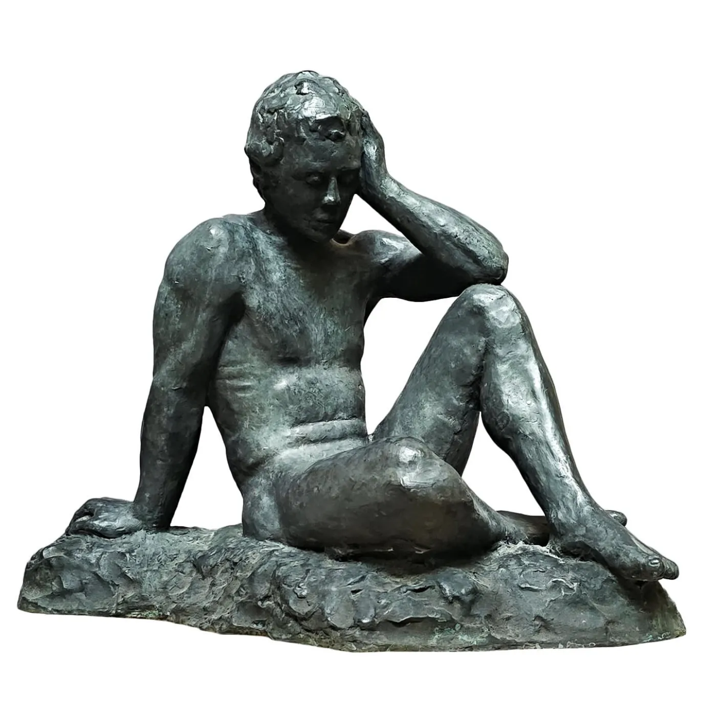 Scultura Il Pensatore in Bronzo Verde