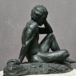 Scultura Il Pensatore in Bronzo Verde