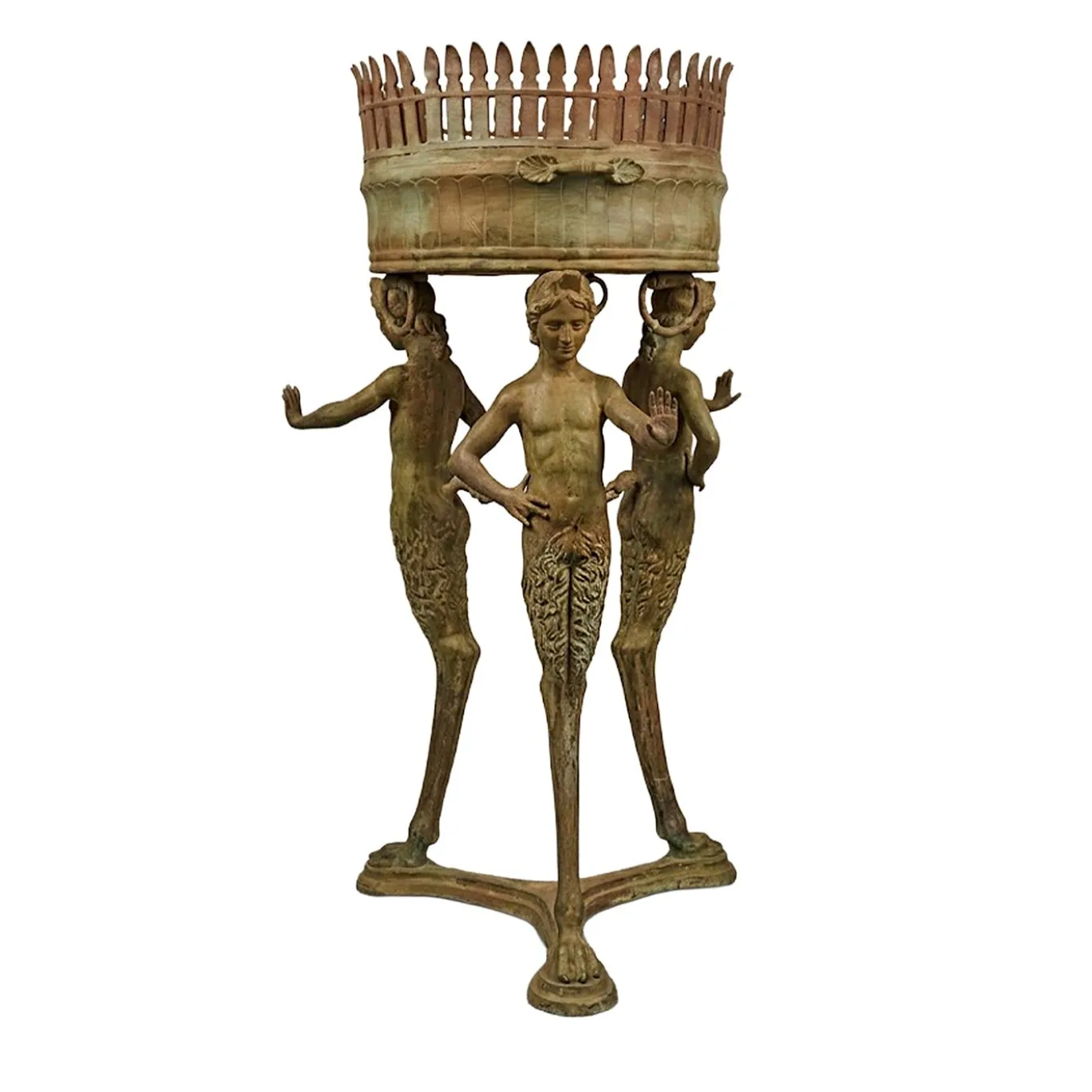 Scultura in Bronzo Verde Tripode Pompeiano