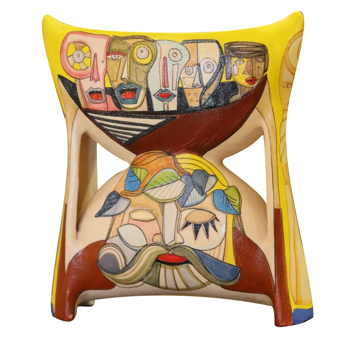 Scultura in maiolica Migranti