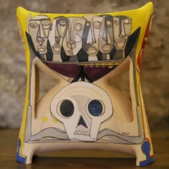 Scultura in maiolica Migranti