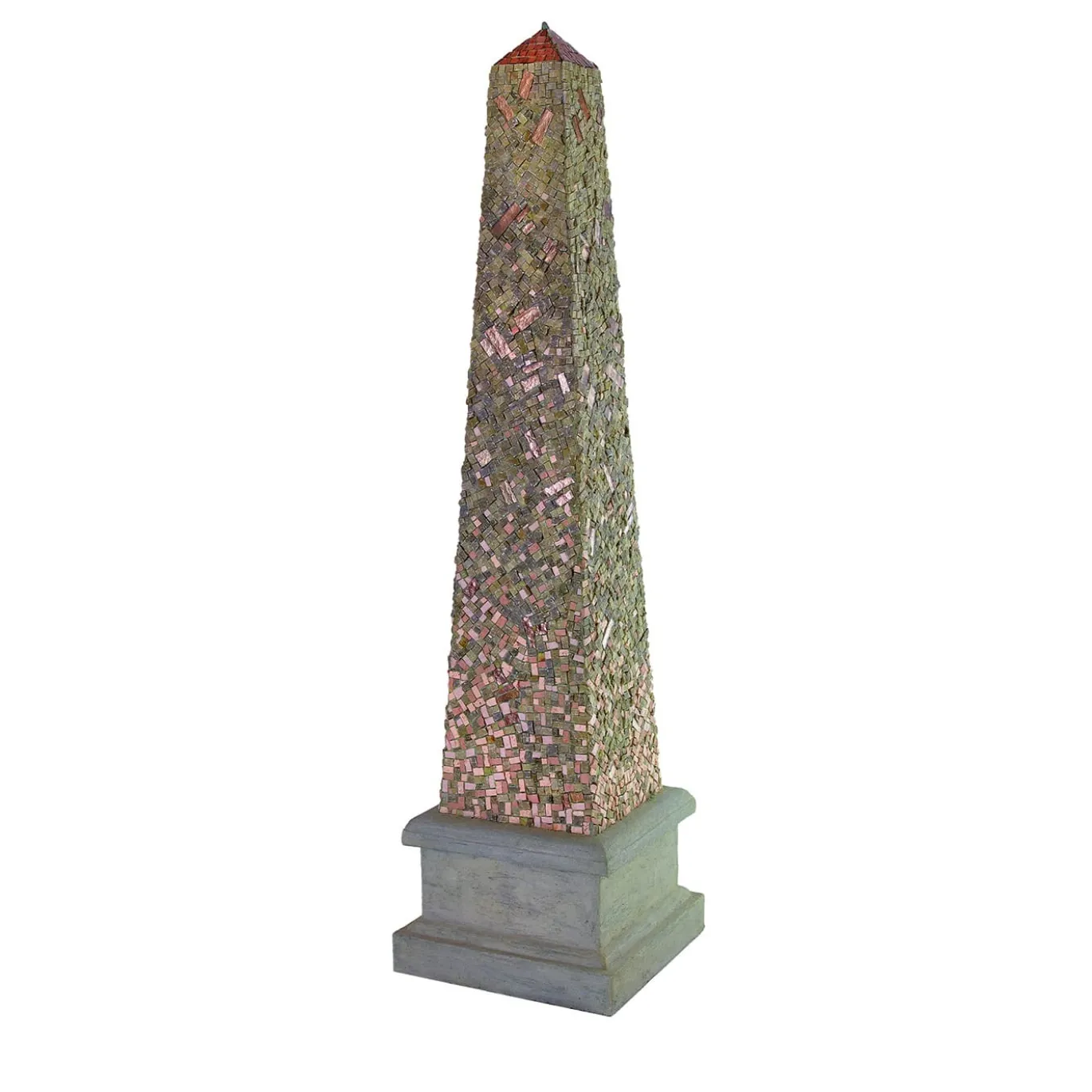 Scultura in mosaico verde Helios 2 Obelisco
