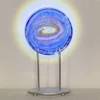 Scultura in vetro blu e rosa fluorescente Galassia