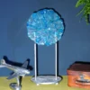 Scultura in vetro blu Frammenti cosmici