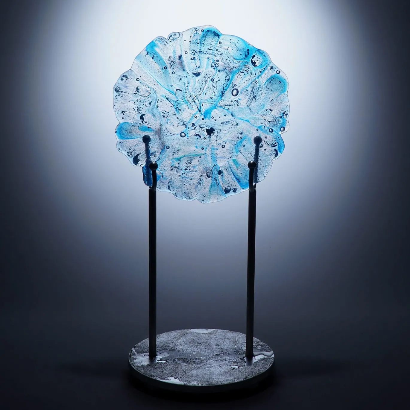 Scultura in vetro blu Frammenti cosmici