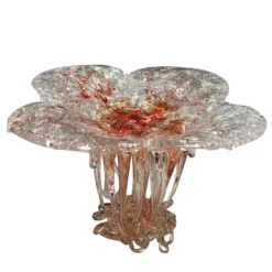 Scultura in vetro di Murano in cristallo rosa