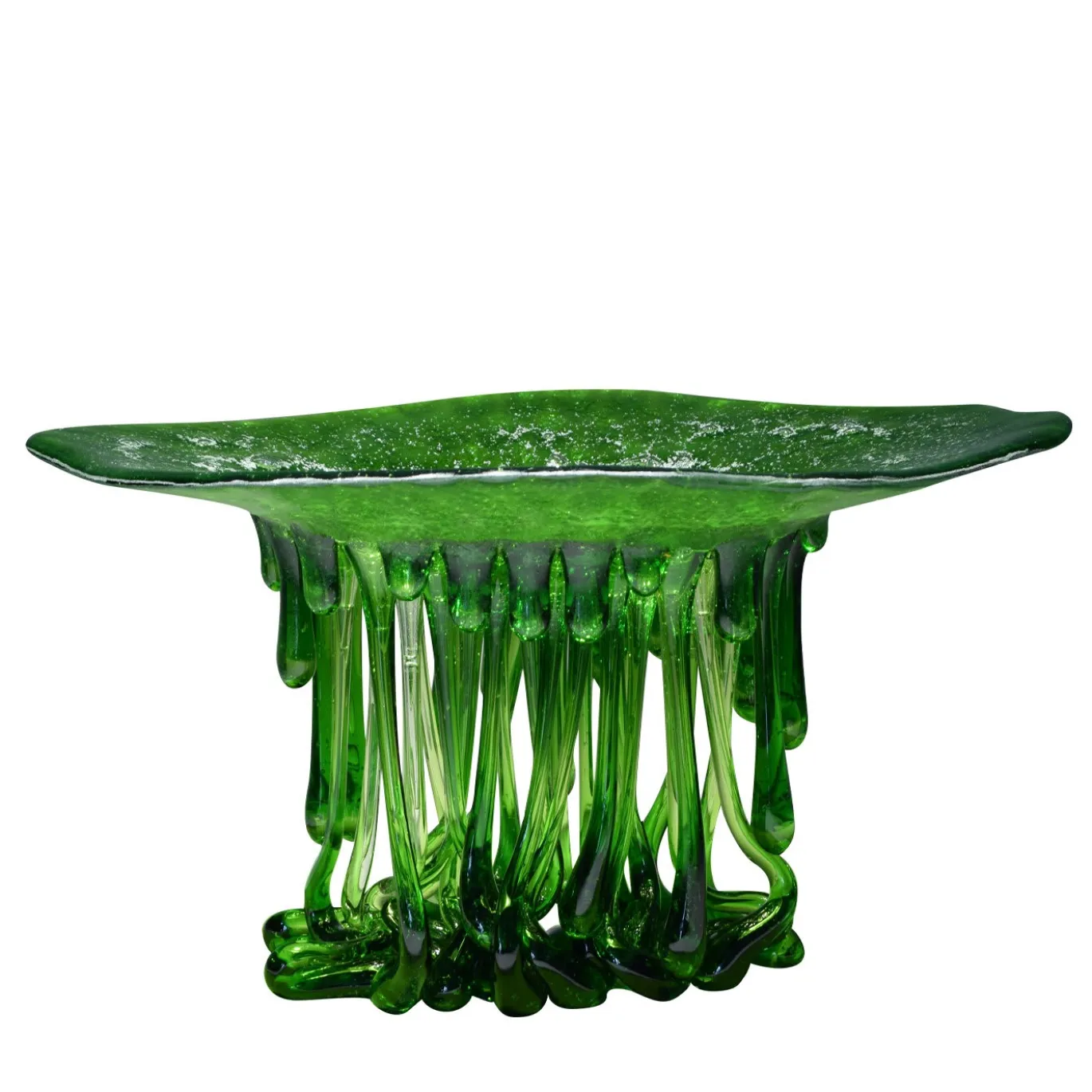 Scultura in vetro di Murano verde alga