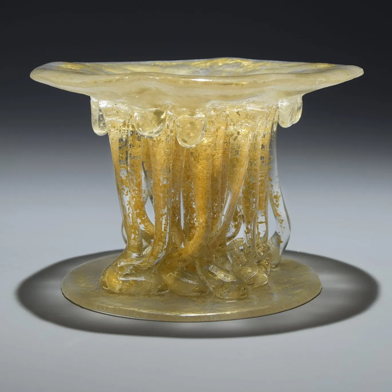 Scultura in Vetro Piccola Cristallo Oro