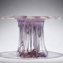 Scultura in Vetro Viola e Blu