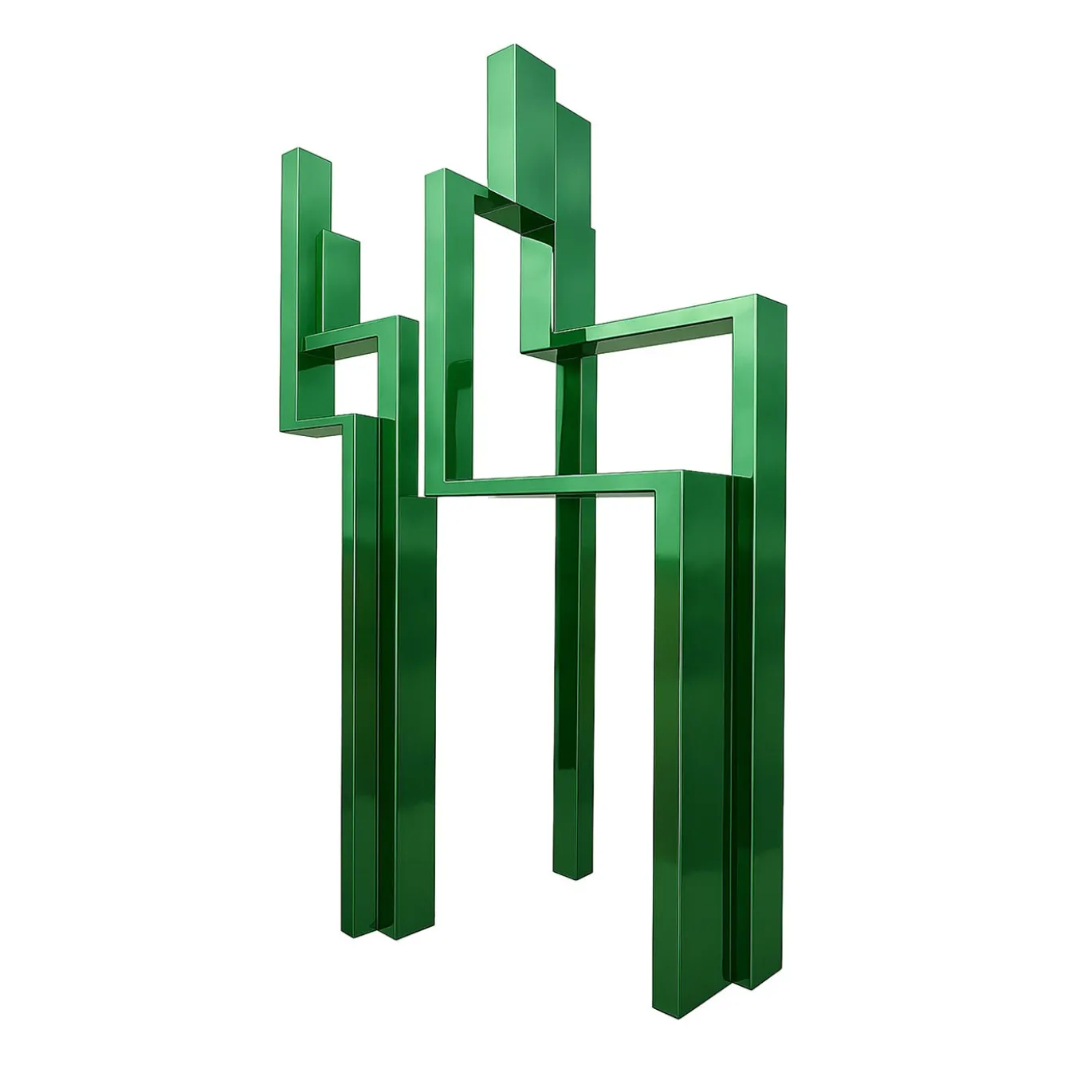 Scultura Kaidan in acciaio inossidabile verde