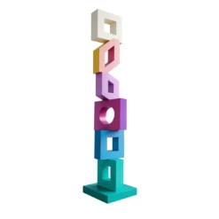 Scultura Karamu Colors in Acciaio Inossidabile a Blocchi