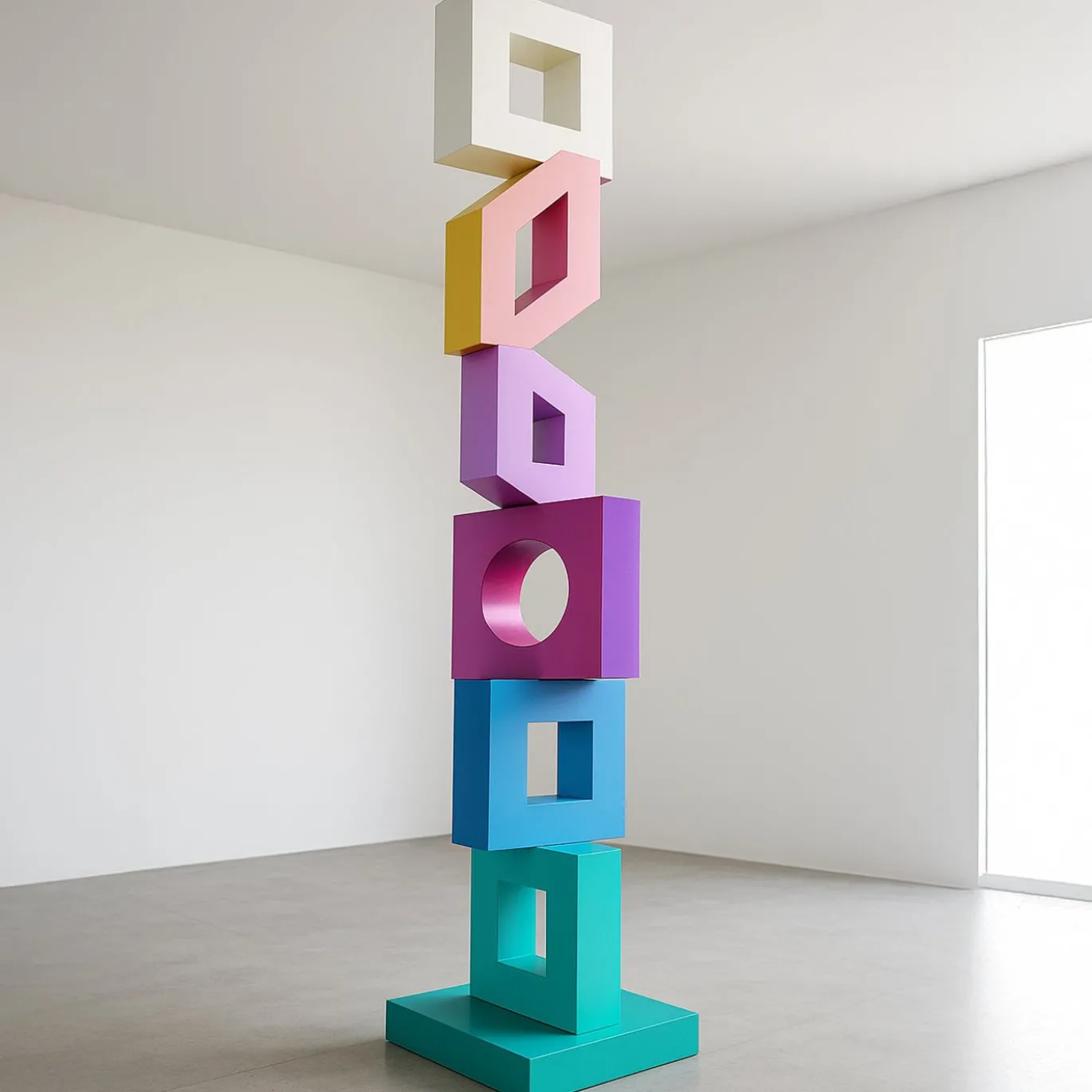 Scultura Karamu Colors in Acciaio Inossidabile a Blocchi