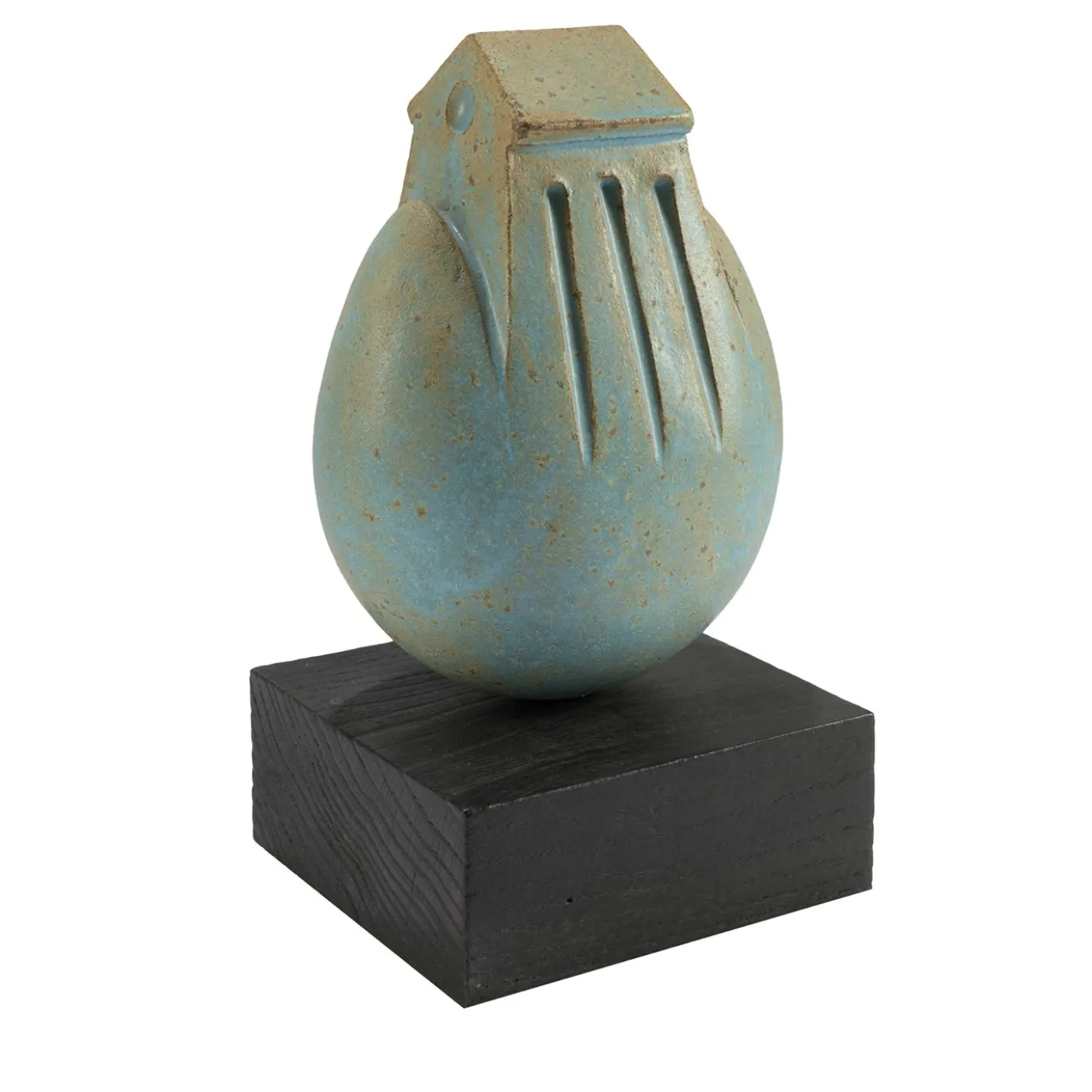 Scultura Kastellorizo in gres smaltato turchese