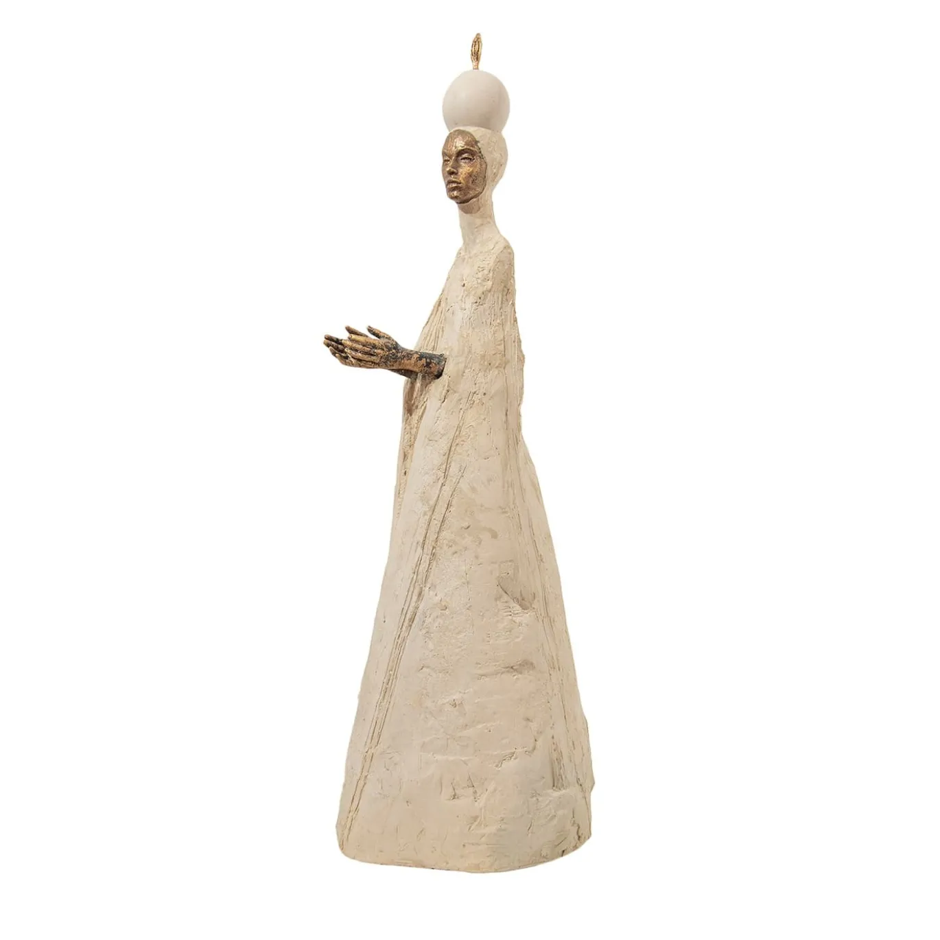 Scultura La Papessa A Tutto Tondo Beige e Bronzo