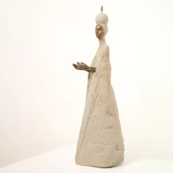 Scultura La Papessa A Tutto Tondo Beige e Bronzo