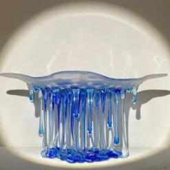 Scultura Mille Gocce Blu in vetro