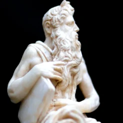 Scultura Mos� in Alabastro Bianco