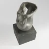 Scultura Partenope in gres smaltato bruno