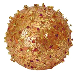 Scultura sferica in mosaico dorato Transizione