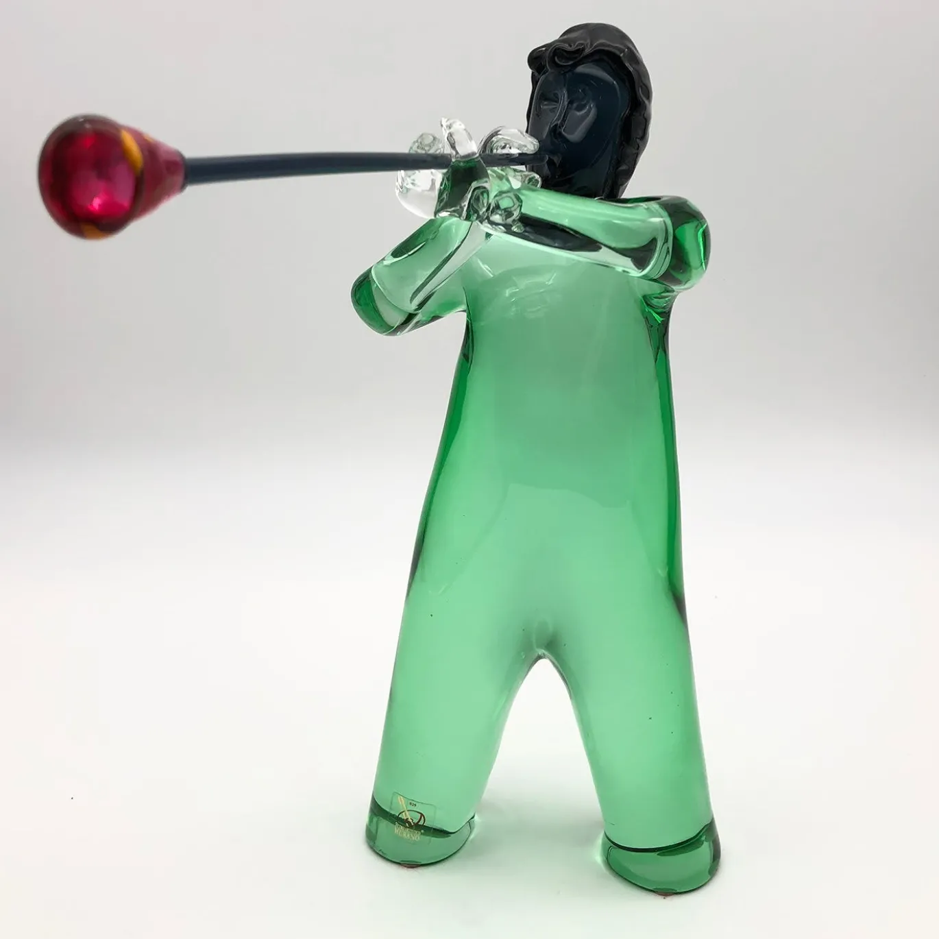Scultura Soffiatore verde smeraldo di Toso Cristiano