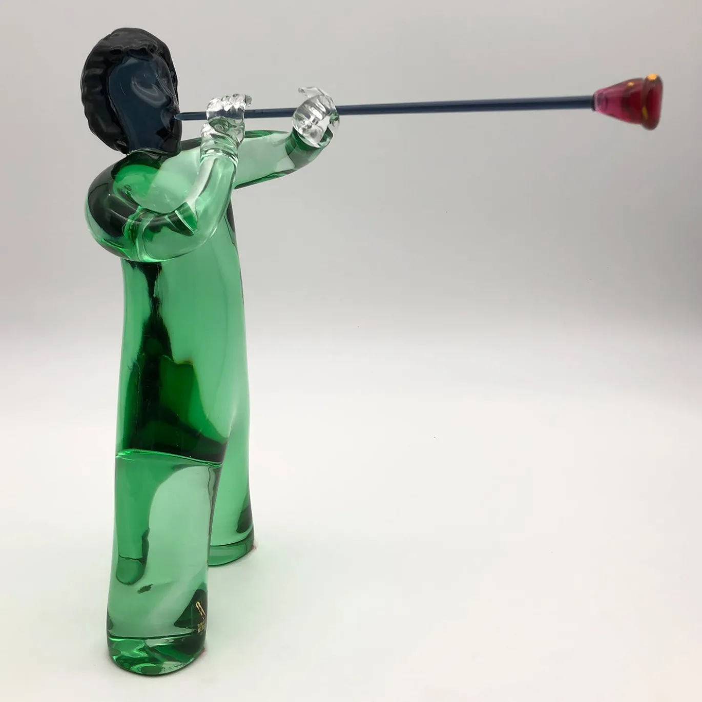 Scultura Soffiatore verde smeraldo di Toso Cristiano