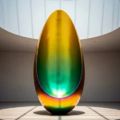 Scultura Tamago in Acciaio Inossidabile a Forma di Uovo