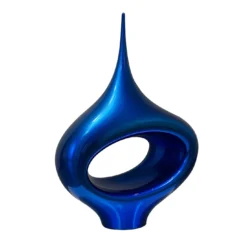 Scultura Tamanegi in acciaio inossidabile lucidato blu
