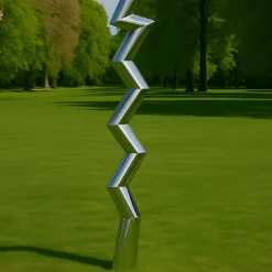 Scultura Vibra in Acciaio Inossidabile a Specchio