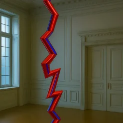 Scultura Vibra in acciaio inossidabile rosso lucidato