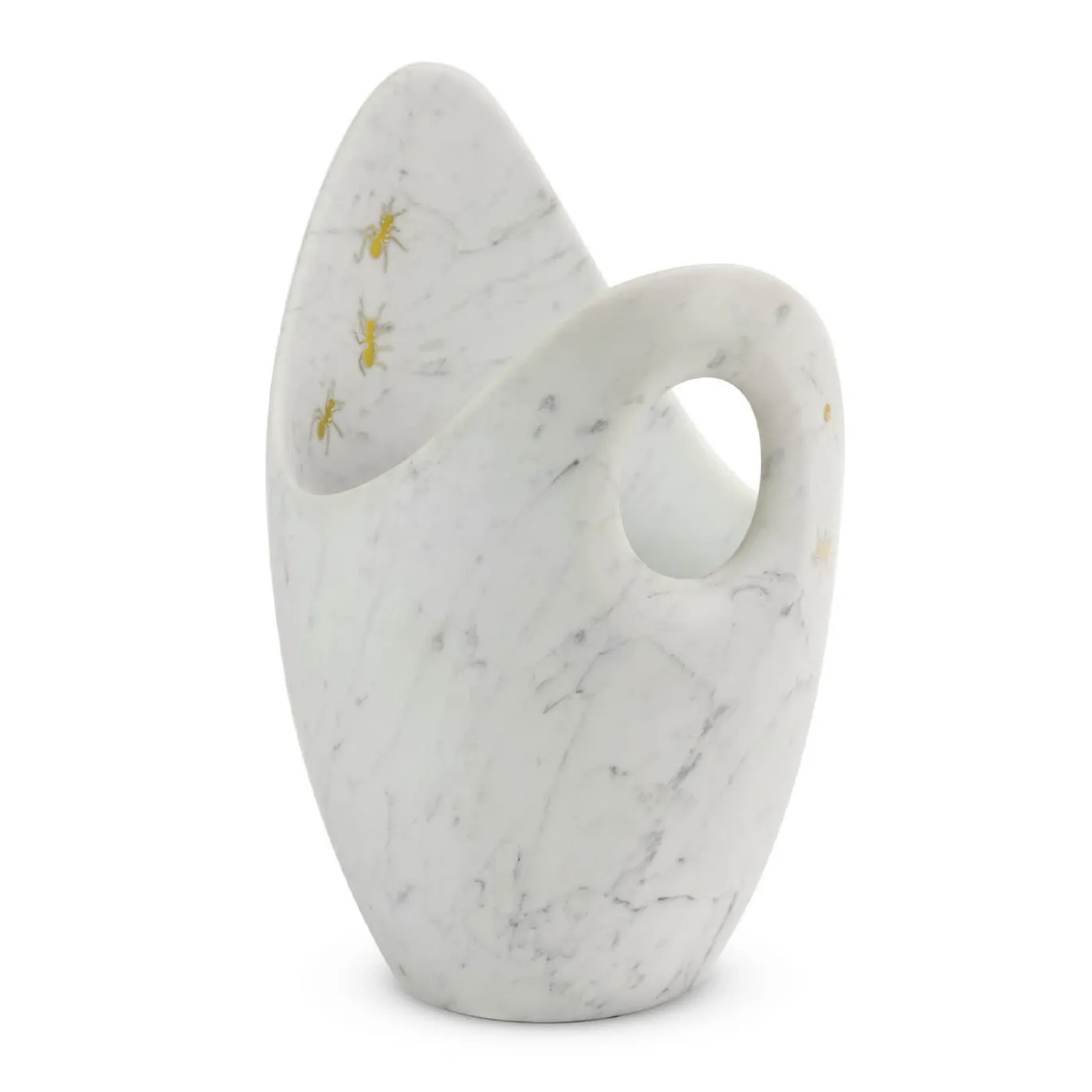 Secchiello da champagne con formiche in marmo bianco