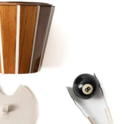 Secchiello per ghiaccio LD in teak con coperchio e pinze
