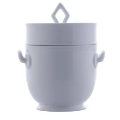 Secchiello refrigerante/ghiaccio grande bianco con ciotola e coperchio