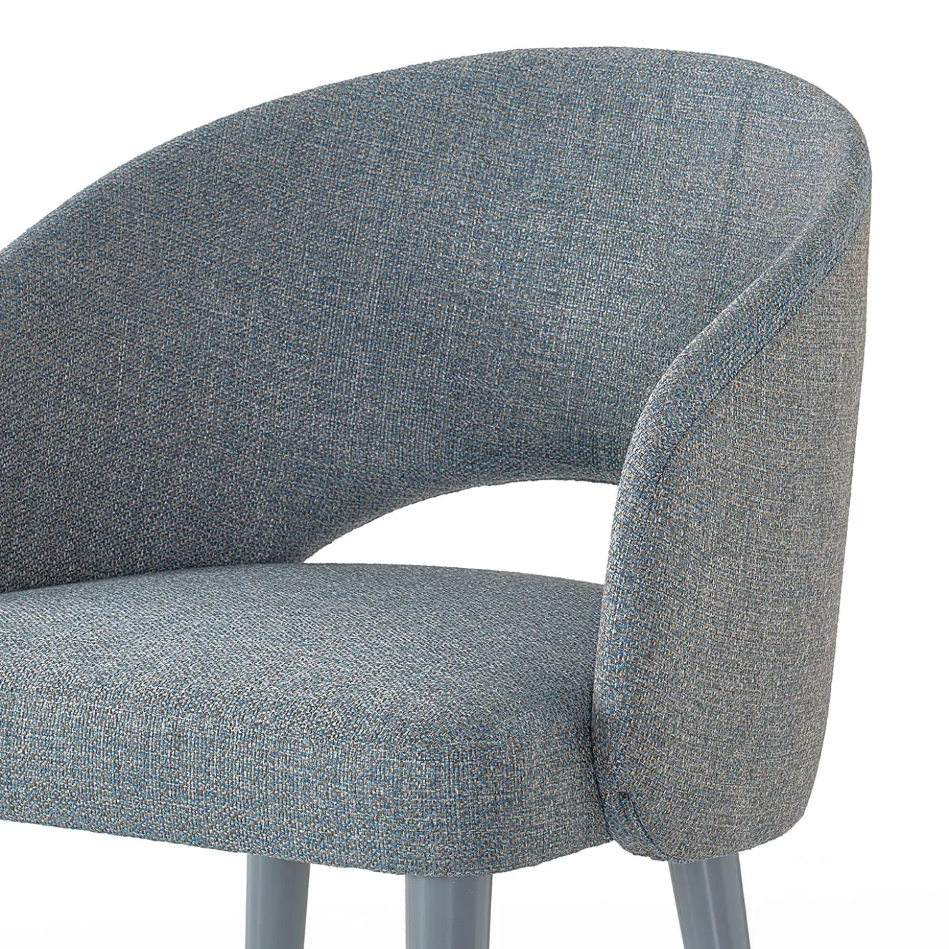 Sedia Blubelle Azzurra con Gambe in Legno Laccato