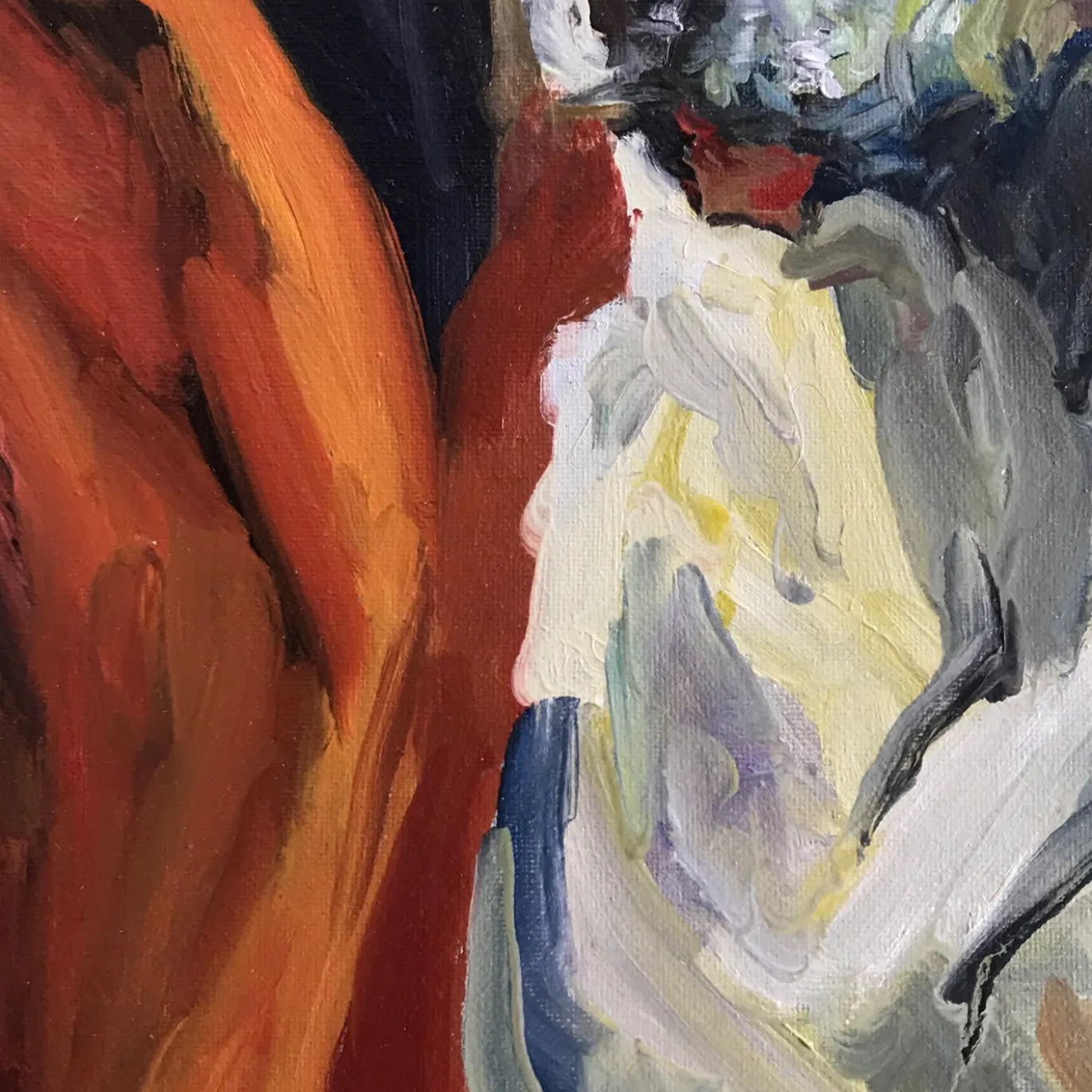 Senza titolo con Hogart Pittura a olio
