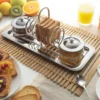 Set Colazione con Portatoast e 2 Vasetti Marmellata in Ottone
