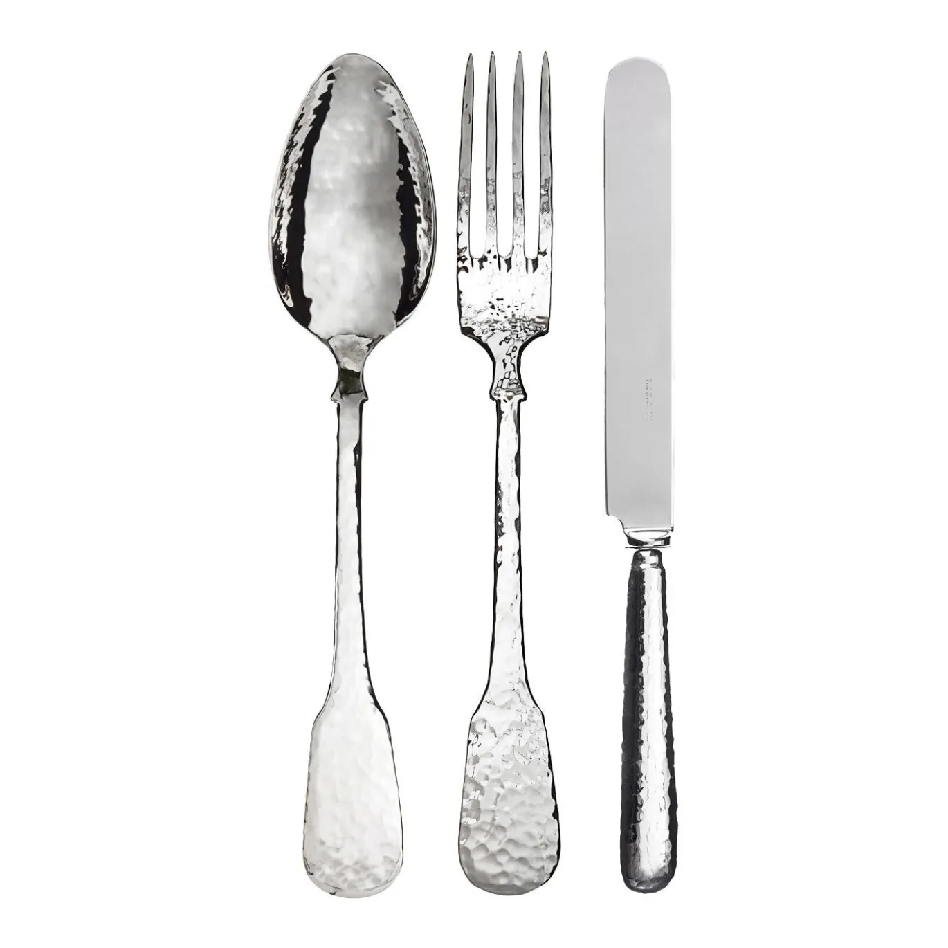 Set cucchiaio + forchetta + coltello in argento sterling Troiana per due persone