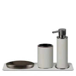 Set da bagno in pelle Oyster da 4 pezzi