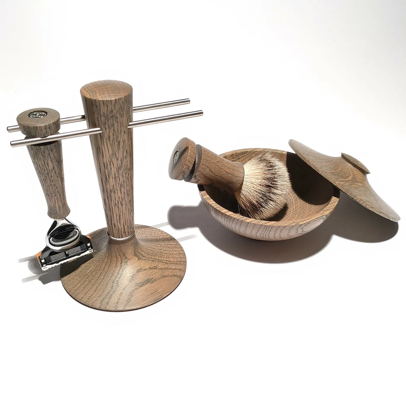 Set da barba in Rovere Gray
