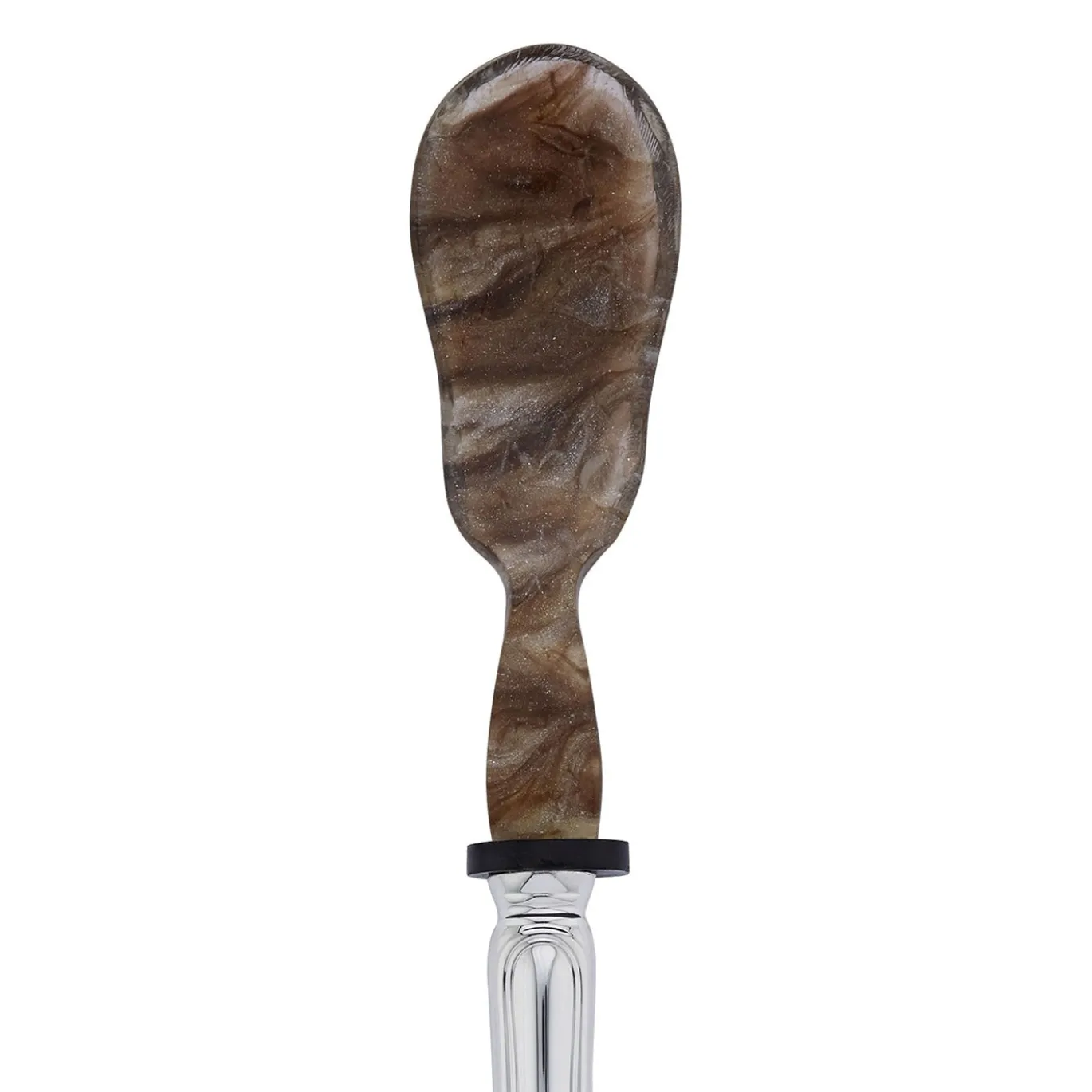 Set da Caviale con Cucchiaio e Spatola in Ottone Placcato Argento e Corno