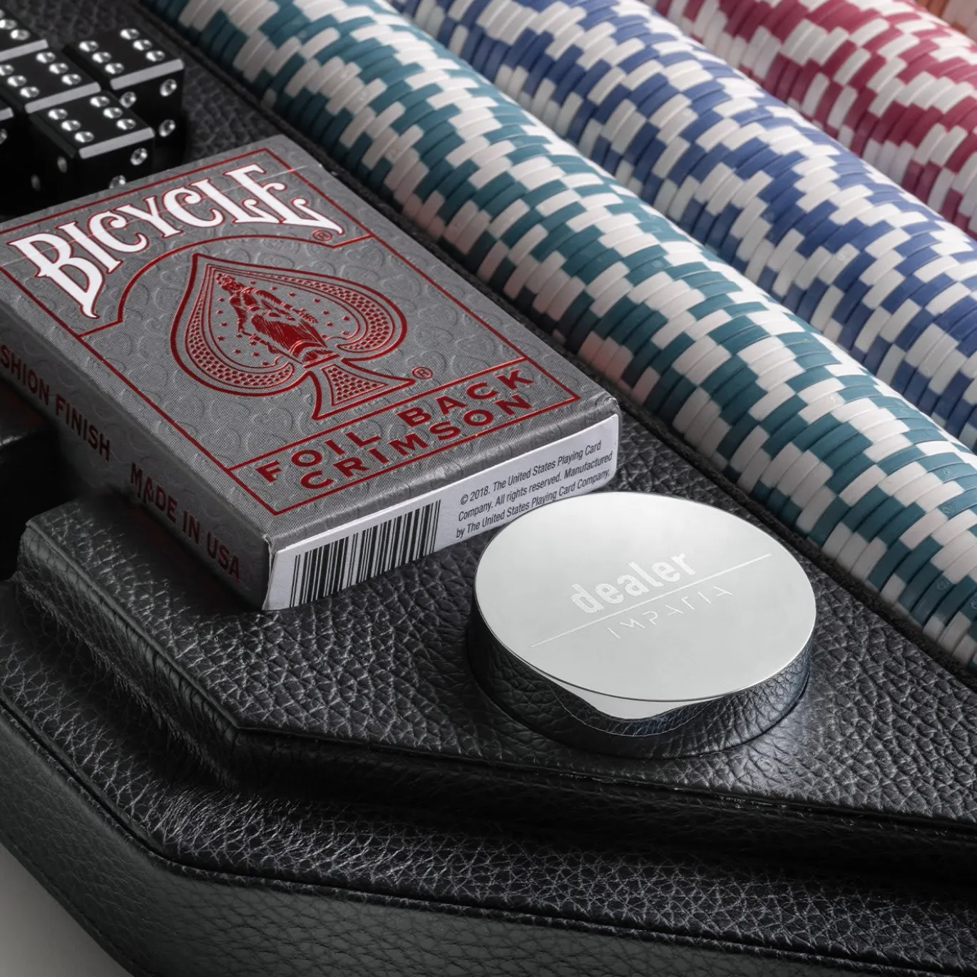 Set da gioco in pelle per il poker