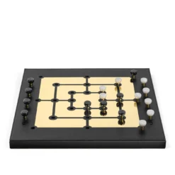 Set da gioco Mill in pelle nero