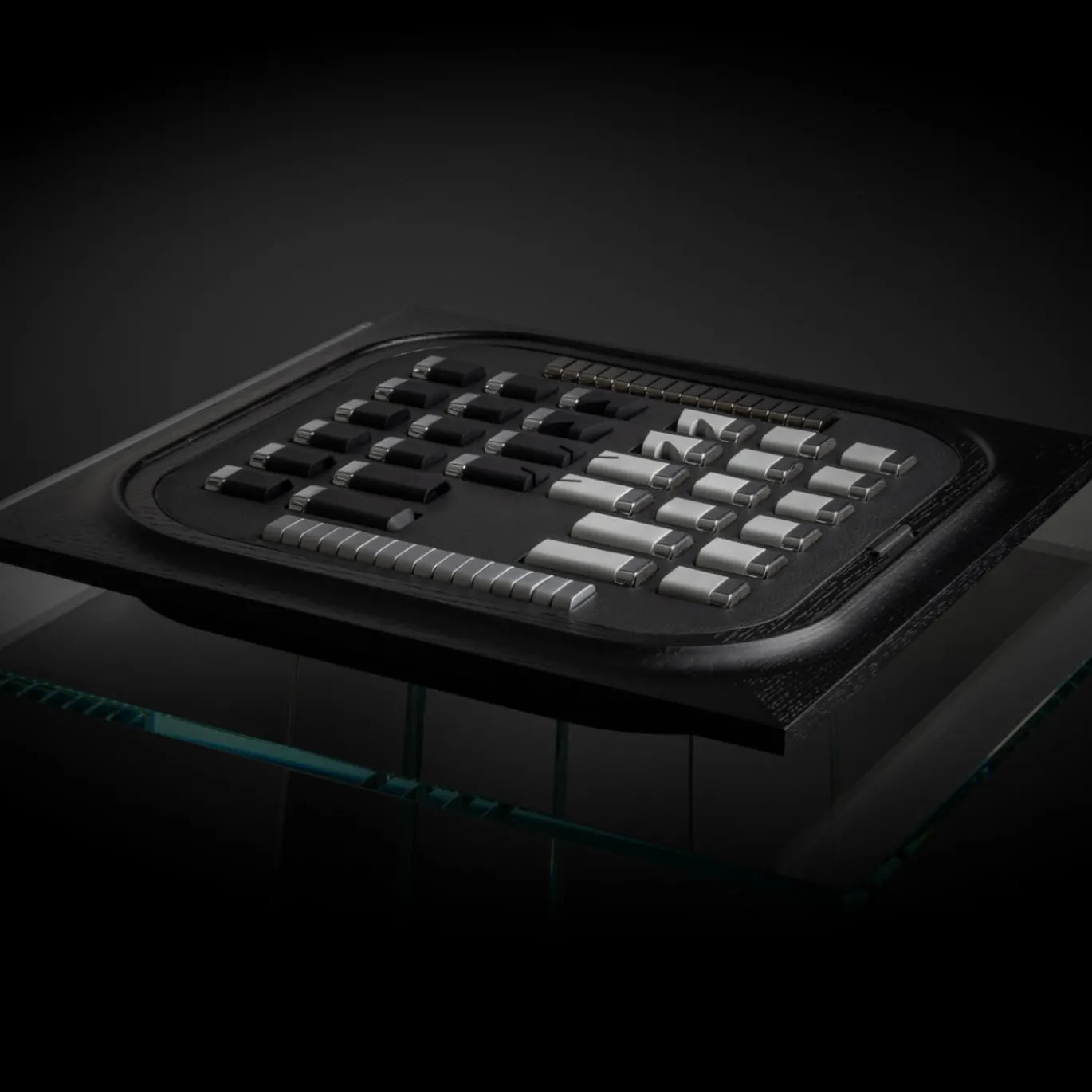 Set da Gioco Mossa per Scacchi e Dama in Rovere Nero