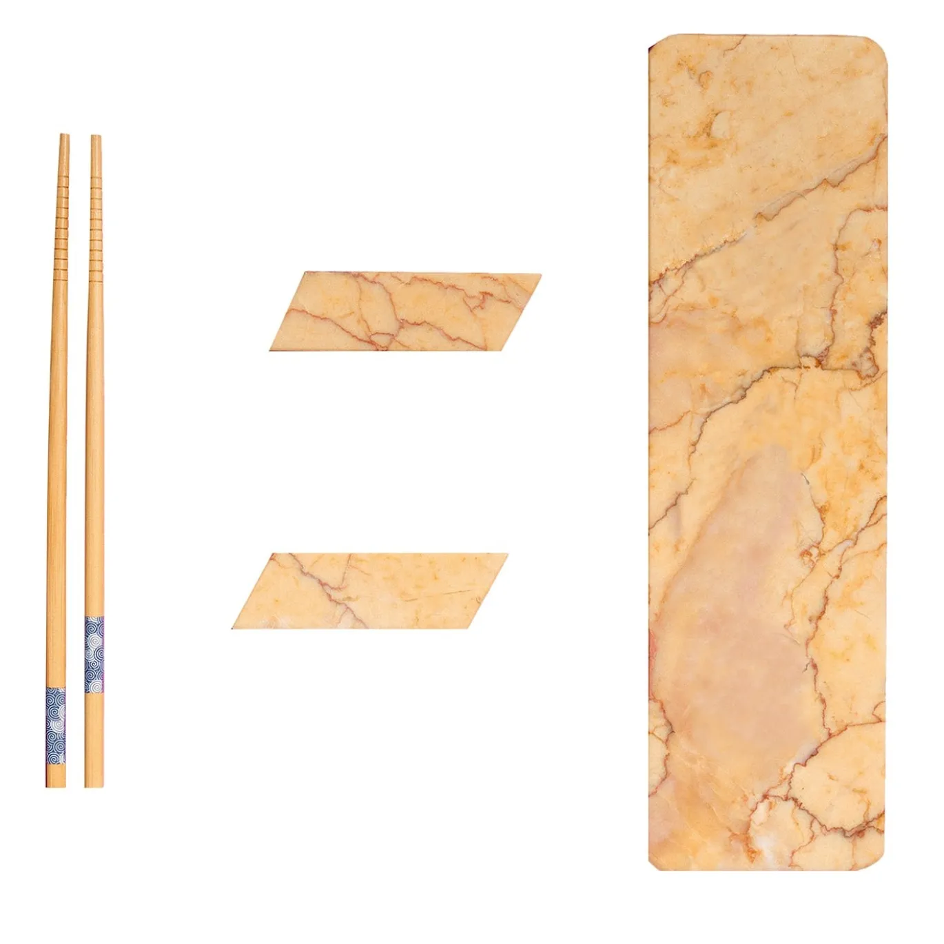Set da 6 pezzi per sushi in marmo giallo